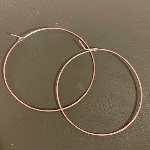 Large thin sterling silver hoop earrings